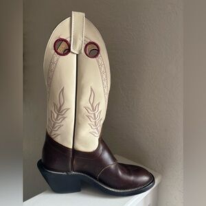 Olathe Buckaroo Western Leather Cowboy boots EUC size 9 D Men’ USA 🇺🇸